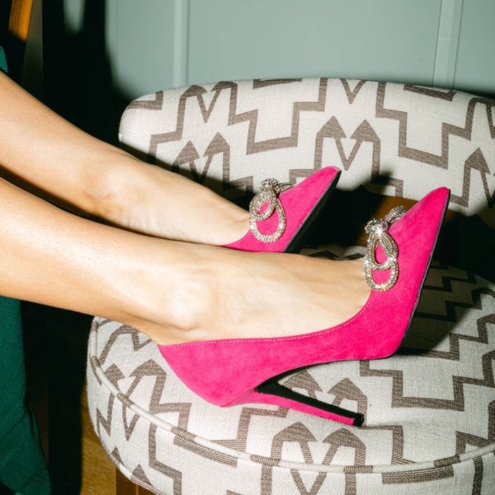 Pink Rhinestone Heels